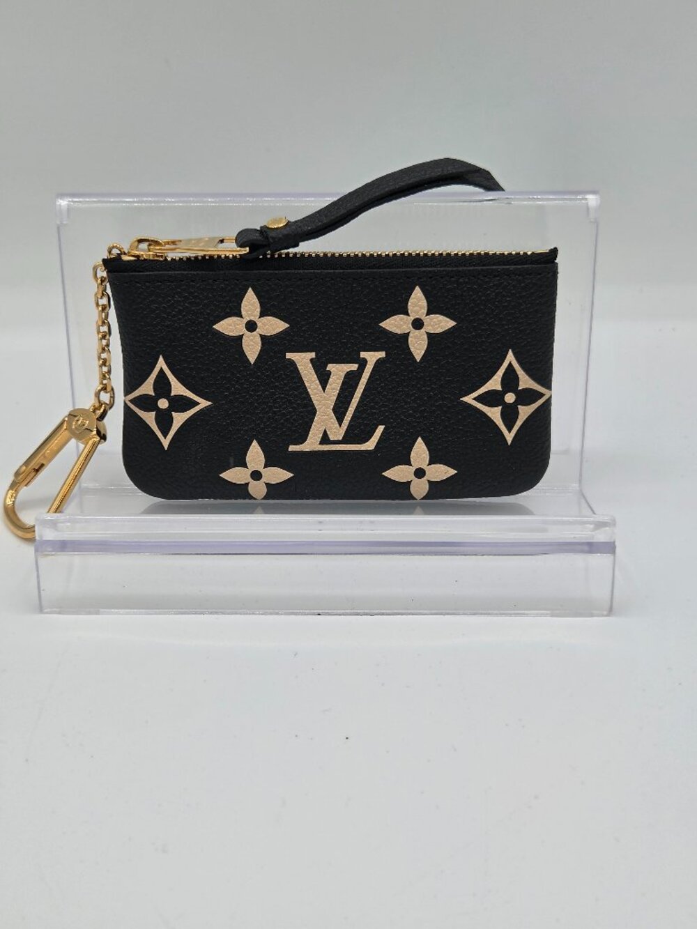 Louis Vuitton Monogram Empreinte Key Pouch | Black & Beige | Leather | 2023